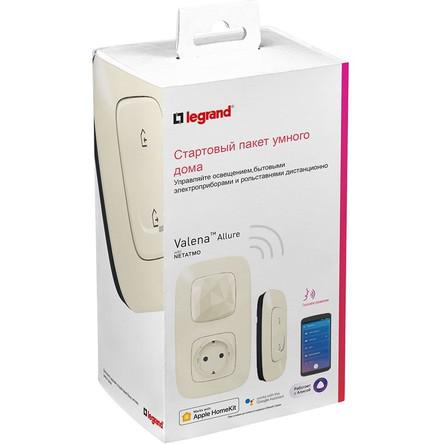 752696 Пакет умный стартовый Valena Allure (шлюз WiFi+розетка умн. 2К+З 16А 230В+главн. беспроводн. выкл. "Я дома/Я вне дома") сл. кость Netatmo 