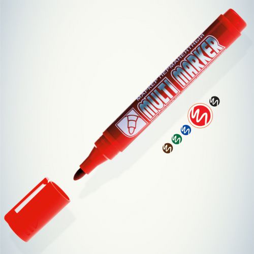Б0048241 Маркер перманентный "Multi Marker" 3мм пулевидный крас. Crown 