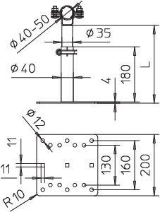 5408954 Опора для улавливающей мачты isFang TW200 OBO 