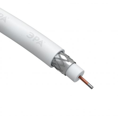 Б0044596 Кабель коаксиальный RG-6U CCS/оплетка Al 48проц. PVC Simple 75Ом бел. (м) Эра 