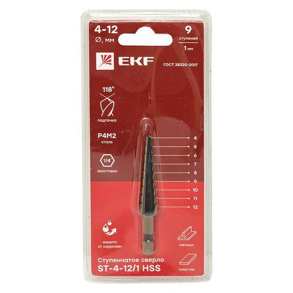 ST-4-12/1 Сверло ступенчатое  HSS 9 ступ. EKF 