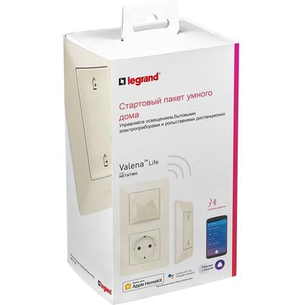 752296 Пакет умный стартовый Valena Life (шлюз WiFi+розетка умн. 2К+З 16А 230В+главн. беспроводн. выкл. "Я дома/Я вне дома") сл. кость Netatmo 