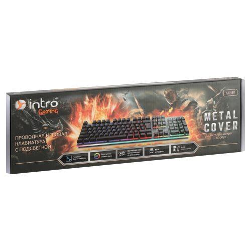 Б0060192 Клавиатура KG480 игровая проводная металл. с подсветкой черн. Intro 