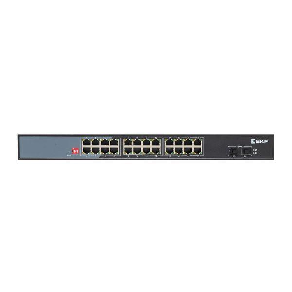 TSX-U-2GX/SFP-24GTP-R Коммутатор неуправляемый промышленный U-2GX/SFP-24GTP-R 2 порта 1000Base-X SFP 24 порта 10/100/1000Base-T(X) RJ45 c PoE монтаж в 19" стойку TSX EKF 