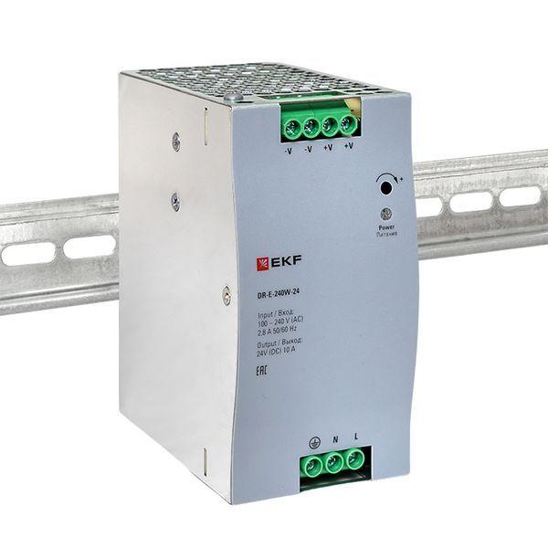 DR-E-240W-24 Блок питания на DIN-рейку 240Вт Uвх ~ 220В AC Uвых - 24В DC постоянного тока EKF 