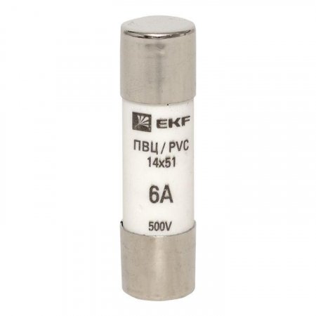 pvc-14x51-6 Вставка плавкая цилиндрическая ПВЦ 14х51 6А EKF 