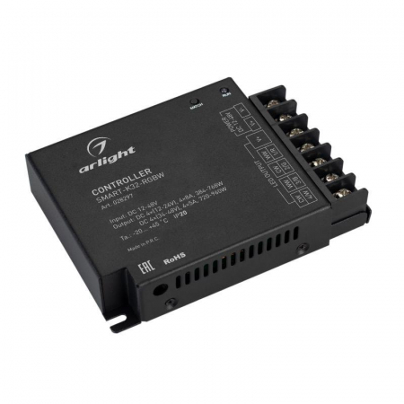 028297 Контроллер SMART-K32-RGBW (12-48В 4х8А 2.4G) (IP20 металл) Arlight 