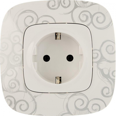 753721 Розетка 1-м СП Valena Allure 16А IP2X 250В 2P+E безвинтов. клеммы с лицев. панелью механизм бел. Leg 
