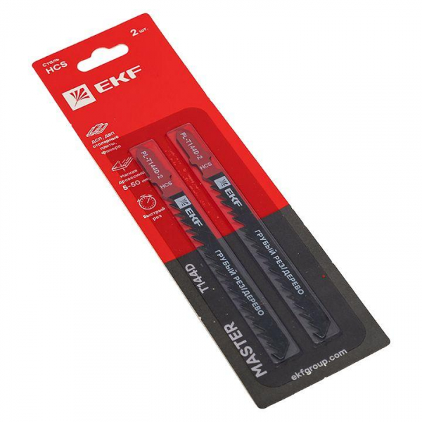 pl-t144d-2 Пилка для электролобзика T144D (грубый рез по дереву и ДВП)(HCS) (уп.2шт) Master EKF 