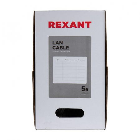 01-0143 Кабель витая пара F/UTP кат.5e 4х2х24AWG solid PVC INDOOR сер. (м) Rexant 