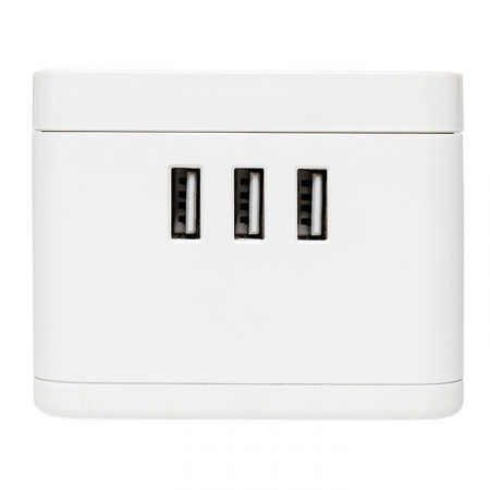 UBA-CUB-3-WC Удлинитель "Куб" 2х1.3м 3USB 2.4А+зарядное устройство 1кв.мм EKF 