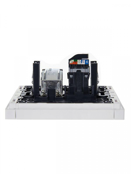 FP-AK20-1-K01 Розетка 2-м TV+RJ45 кат.5E FORTE&PIANO FP236 бел. IEK 