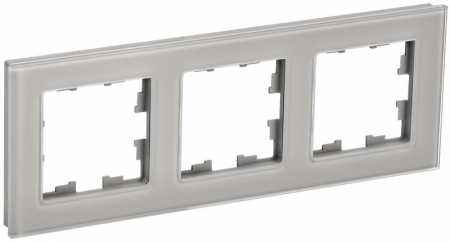 BR-M32-G-K30 Рамка 3-м BRITE РУ-3-2-БрД стекло дым. IEK 