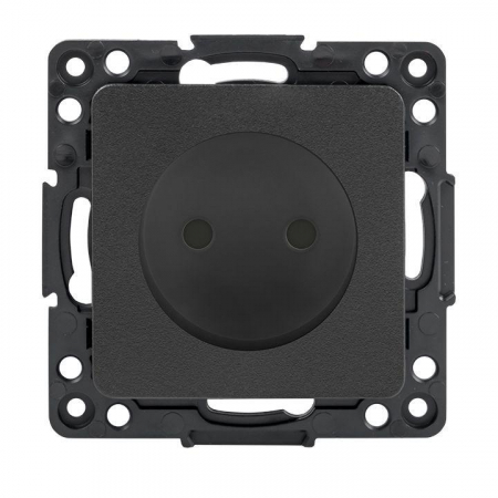 EZR10-022-10 Розетка 1-м СП Стокгольм 10А IP20 без заземл. защ. шторки механизм черн. PROxima EKF 