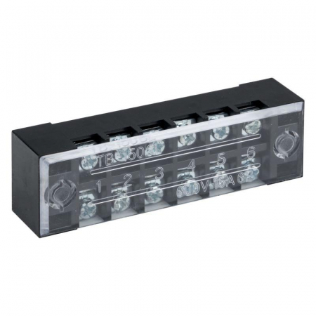 tb-1506 Терминал клеммный TB-1506 до 1.5кв.мм 15А 6 клеммных пар EKF 