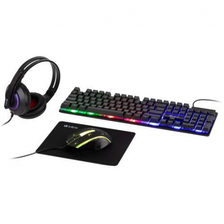 Б0056141 Комплект клавиатура и мышь DX850 игровые 1200-3600dpi + коврик + гарнитура черн. Intro 