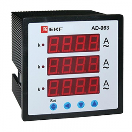 ad-963 Амперметр цифровой AD-963 3ф на панель 96х96 EKF 