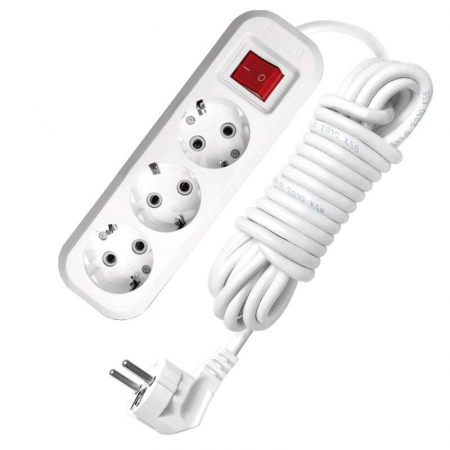 9631987 Удлинитель 3х5м с заземл. 13А IP20 S-303 ПВС 3х1 с выкл. UNIVersal 