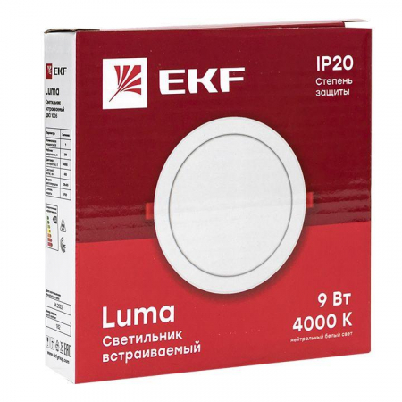 DLL-1005-9-4000 Светильник светодиодный ДВО 1005 9Вт 4000К IP20 встраив. Basic EKF 