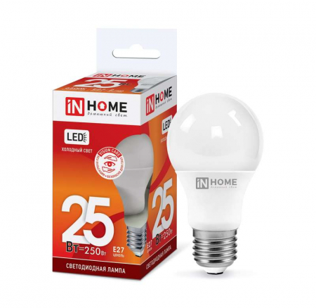4690612024103 Лампа светодиодная LED-A65-VC 25Вт грушевидная 6500К холод. бел. E27 2380лм 230В IN HOME 
