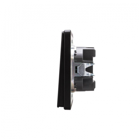 KR-78-0713-3 Выключатель 1-кл. СП ROUND MIELE 10А с подсветкой оникс Kranz 