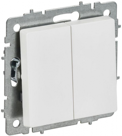 BR-V23-0-10-K91 Выключатель перекрестный 2-кл. СП BRITE ВС10-2-3-БрАБ 10А механизм арктич. бел. IEK 