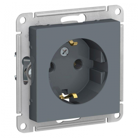 ATN000743 Розетка 1-м СП AtlasDesign 16А IP20 с заземл. механизм грифель SE 