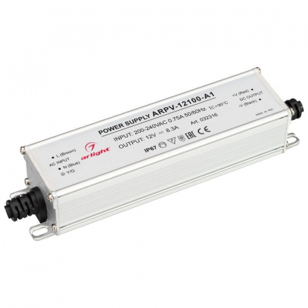 032316 Блок питания ARPV-12100-A1 12В 8.3А 100Вт IP67 метал. 3 года Arlight 