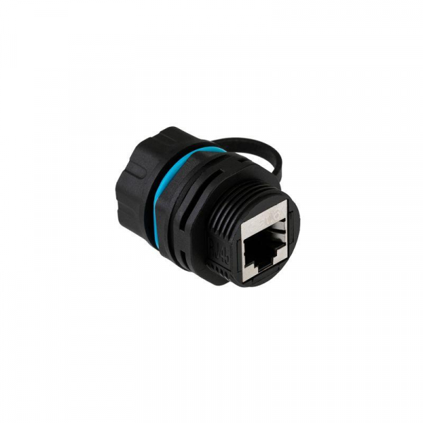 02-0285 Модуль соединительный индустриальный RJ-45(8P8C) FTP кат. 6 IP68 с защитным колпачком для кабеля Rexant 