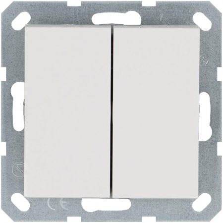G3020W Кнопка 2-кл. 10А IP20 с переключающим контактом механизм бел. глянцевый Jasmart 