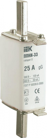 DPP20-025 Вставка плавкая ППНИ-33 25А габарит 0 IEK 
