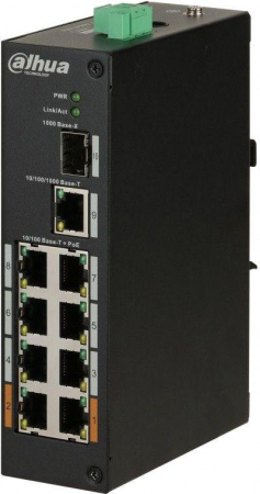 1190210 Коммутатор неуправляемый DH-PFS3110-8ET-96 8х100Мбит 1G 1SFP 6PoE+ 96Вт Dahua 