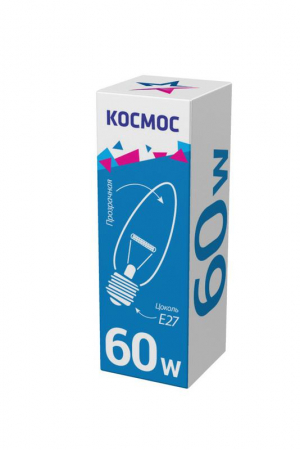 LKsmSCnCL60E27v2 Лампа накаливания Свеча 60Вт E27 прозр. Космос 
