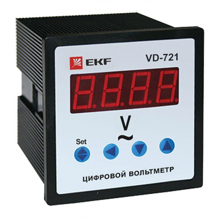 vd-721 Вольтметр цифровой VD-721 на панель 72х72 однофазный EKF 