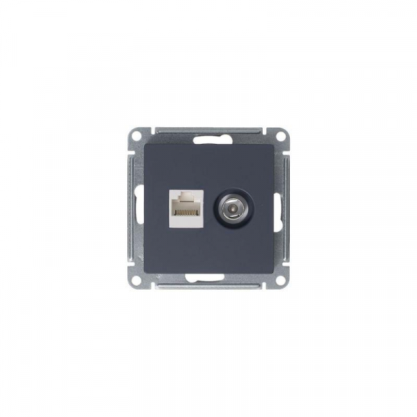 ATN000789 Розетка компьютерная + телевизионная 2-м AtlasDesign RJ45 кат.5E + TV механизм грифель SE 