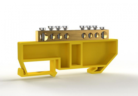 TKE-BCB-69-8-DIN/PE Шина PE "земля" на DIN-изоляторе 6х9мм 8 отвер. латунь TOKOV ELECTRIC 