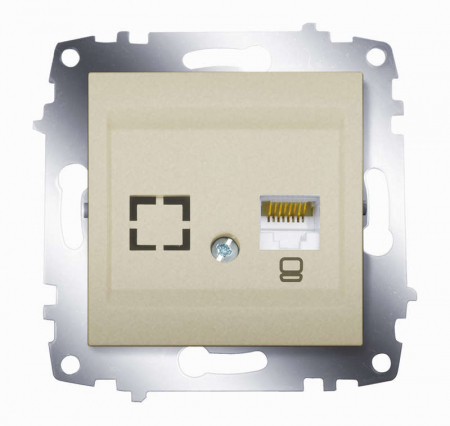 619-011400-247 Розетка компьютерная 2-м Cosmo RJ45 кат.6 + гнездо механизм титаниум ABB 