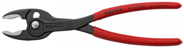 KN-8201200 Клещи с фронтальным и боковым захватами TwinGrip зев 4-22мм длина 200мм обливные ручки KNIPEX 