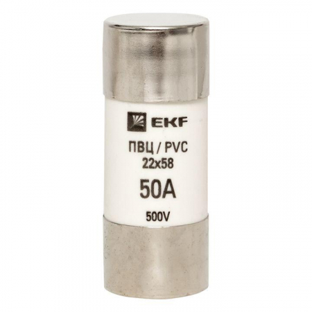 pvc-22x58-50 Вставка плавкая цилиндрическая ПВЦ 22х58 50А EKF 