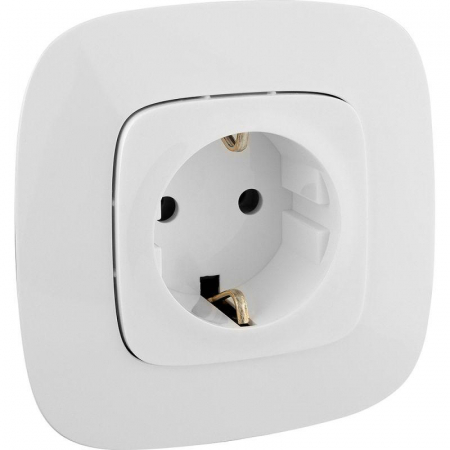 753721 Розетка 1-м СП Valena Allure 16А IP2X 250В 2P+E безвинтов. клеммы с лицев. панелью механизм бел. Leg 