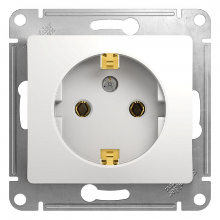 GSL000143 Розетка 1-м СП Glossa 16А IP20 с заземл. механизм бел. SE 