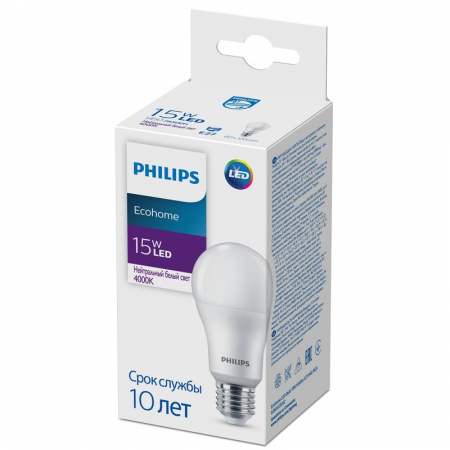929002305217 Лампа светодиодная Ecohome LED Bulb 15Вт 1450лм E27 840 RCA Philips 