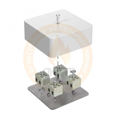 40-0450-FR1.5-4 Коробка огнестойкая 75х75х30мм Е15-Е120 для кабель-канала Промрукав 