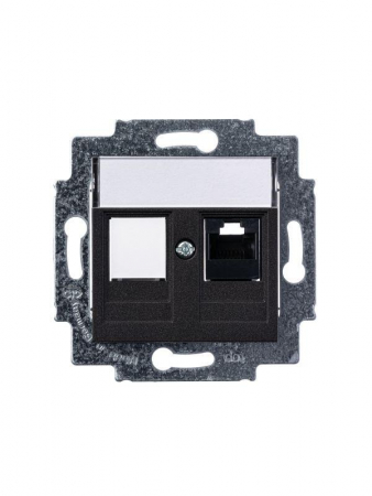 2CHH295117A6063 Розетка компьютерная Levit RJ45 кат.5E с заглушкой антрацит ABB 