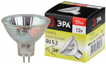 C0027358 Лампа галогенная GU5.3-MR16-50W-12V-Cl ЭРА 