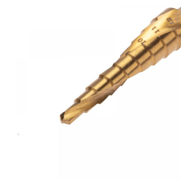 KR-12-6615 Сверло ступенчатое 4-5-6-7-8-9-10-11-12мм Р6М5 ТИТАН шестигр. хвостовик Kranz 