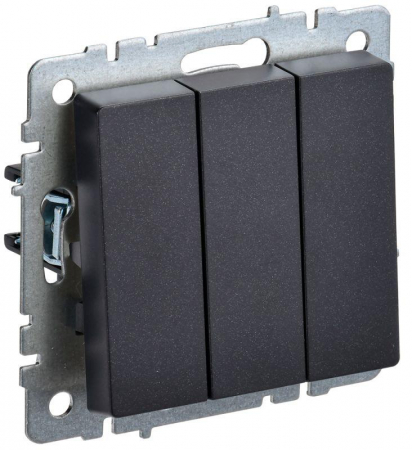 BR-V30-0-10-K02 Выключатель 3-кл. СП BRITE ВС10-3-0-БрЧ 10А механизм черн. IEK 