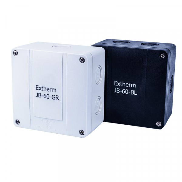Extherm JB-60-BL Коробка распределительная 110х110х67мм IP 65 в компл. с клеммным рядом 5х6кв.мм 41А черн. EXTHERM 