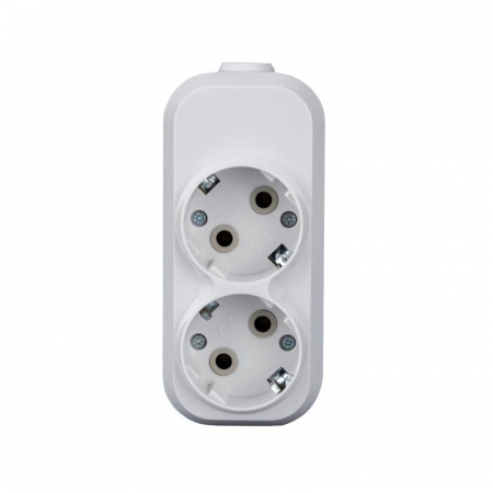 TKE-C01-KU2-Z Колодка удлинителя 2-м 16А с заземл. АБС-пластик бел. TOKOV ELECTRIC 