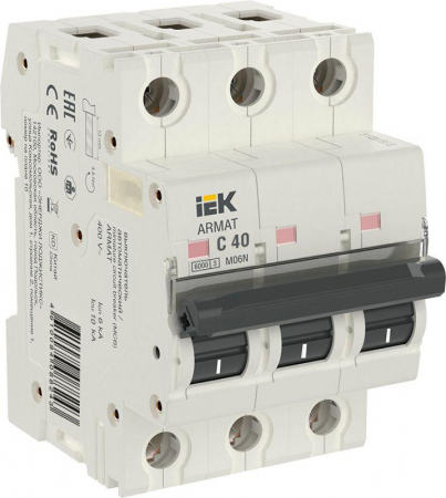 AR-M06N-3-C040 Выключатель автоматический модульный 3п C 40А M06N ARMAT IEK 